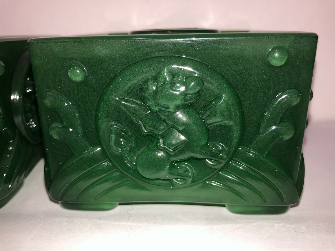Pair of Imperial Glass Jade Candle Holders Imperial Glass Etsy