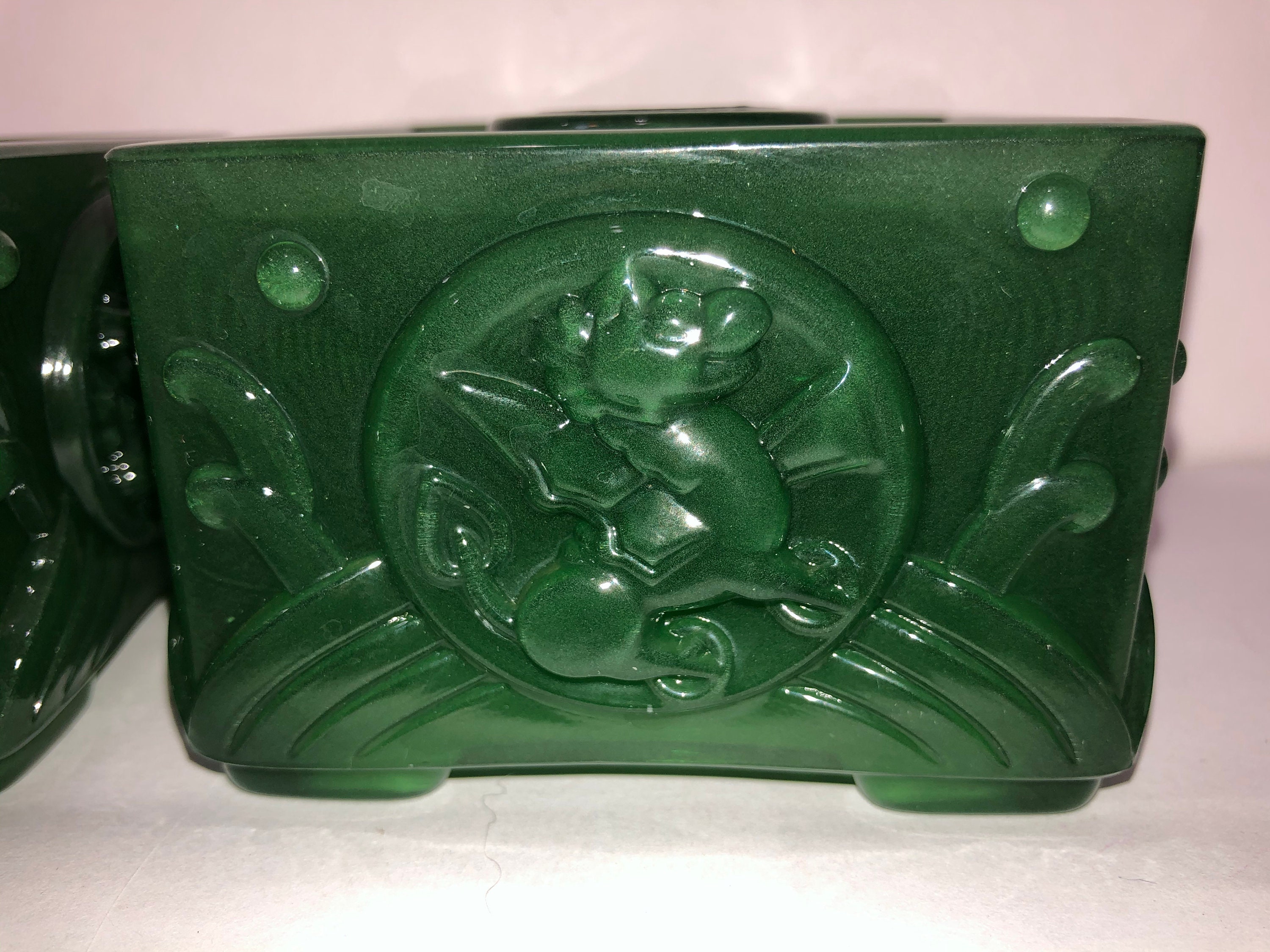Pair of Imperial Glass Jade Candle Holders Imperial Glass Etsy