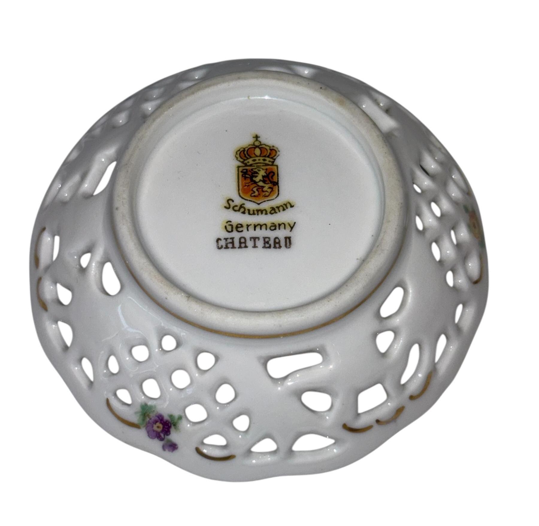 アンティーク シューマン ドレスデン 3インチ ボウル、アンティーク