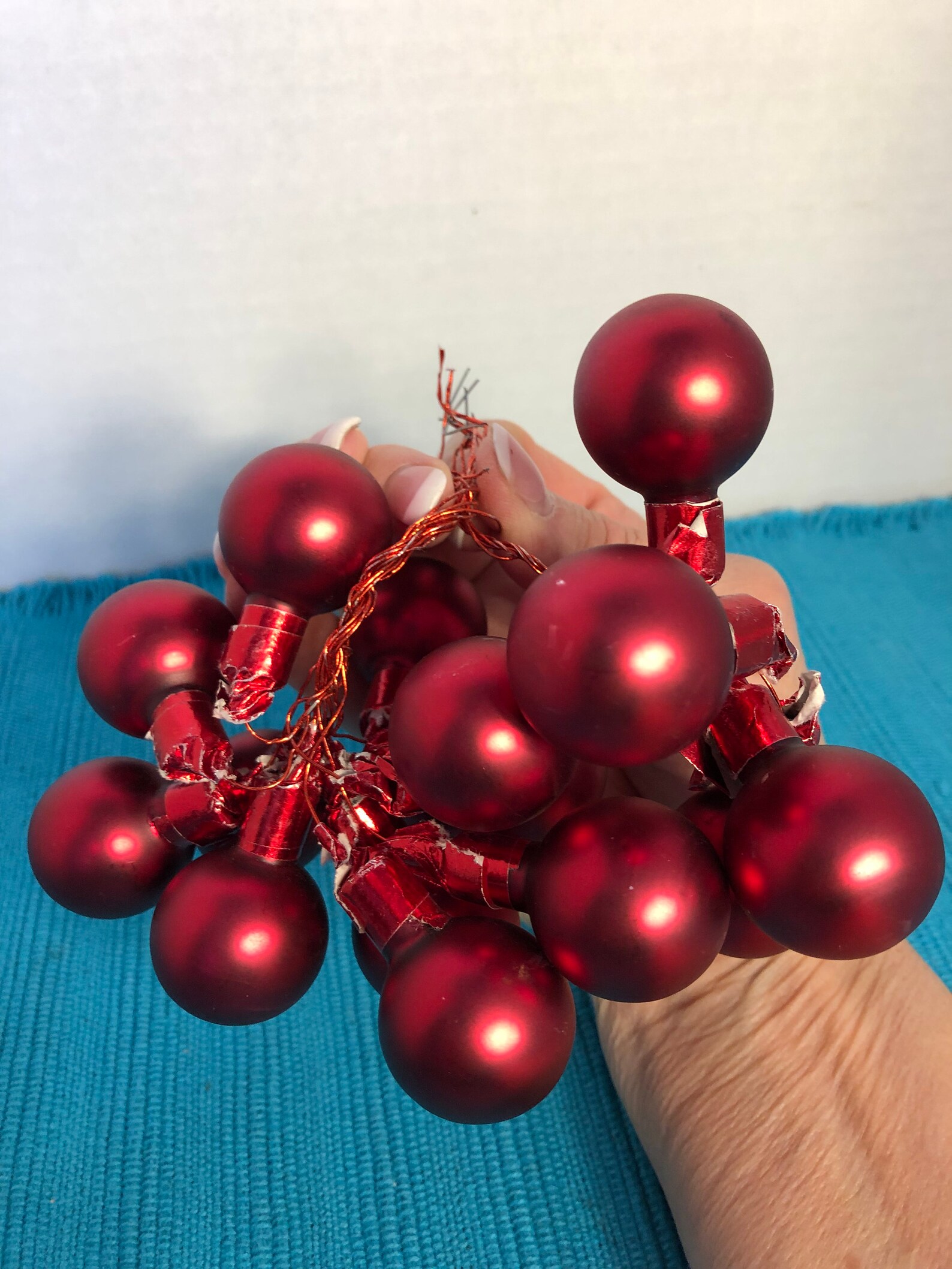 16 Satin Red Cluster Balls Christmas Ornaments 2 Clusters Etsy
