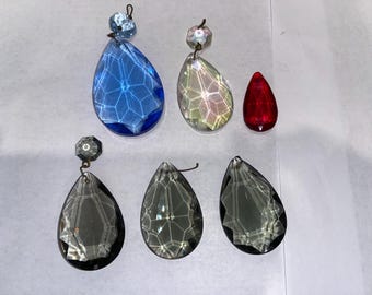 Vetro Artistico Murano Blue Teardrop Glass Millefiori Ornament W