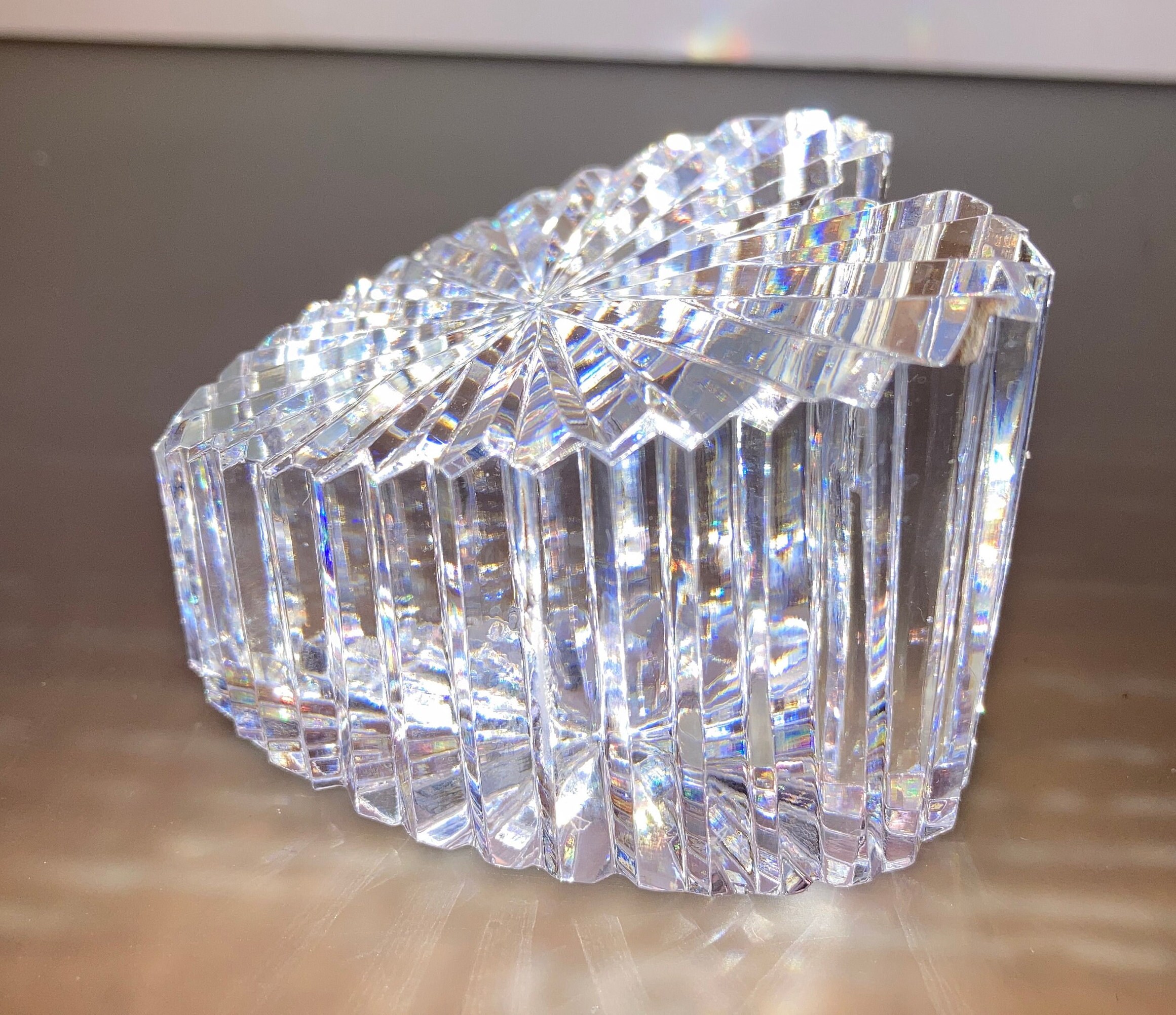 Crystal Graduated Heart, Vintage Heart Paperweight, Fluted Heart ...