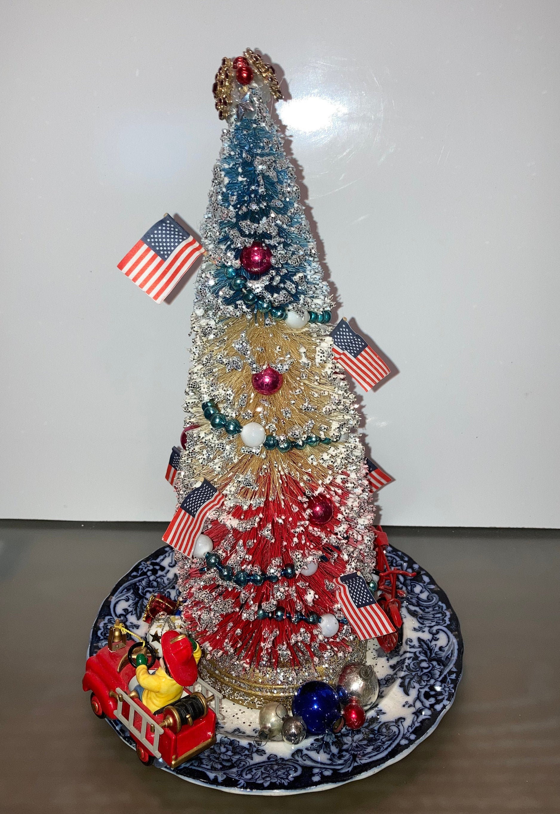 Vintage Patriotic Holiday Decor Patriotic Christmas Tree Etsy
