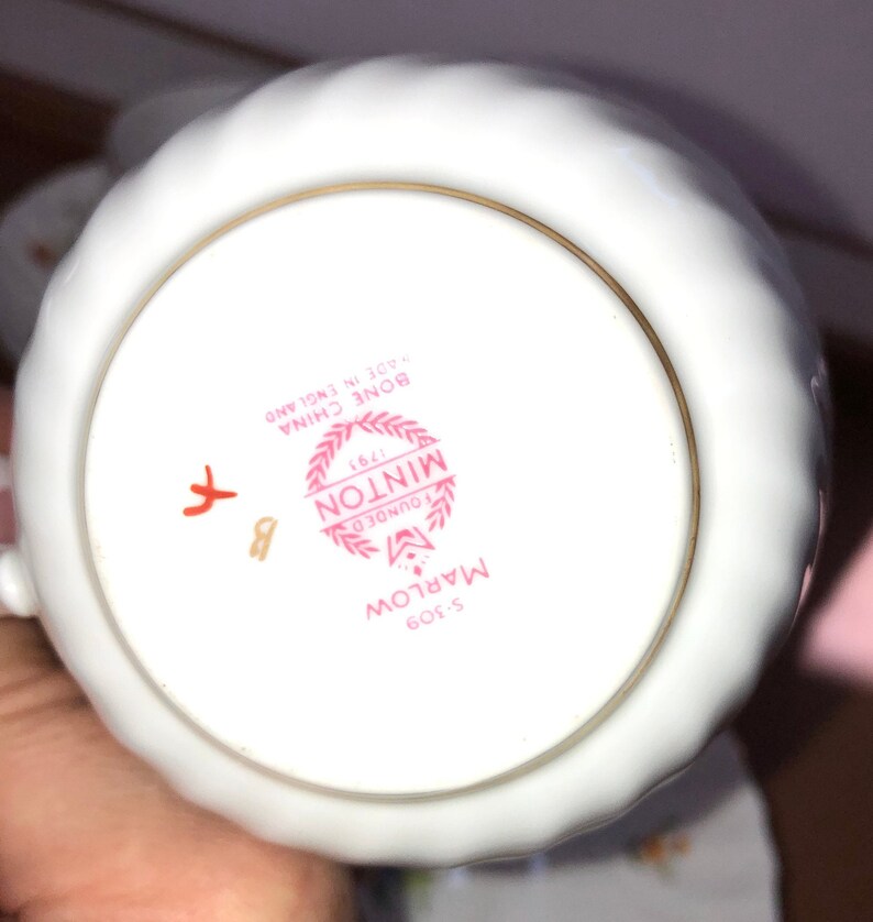 4 Minton Marlow Tea Cups English Bone China Cups and Saucers Etsy