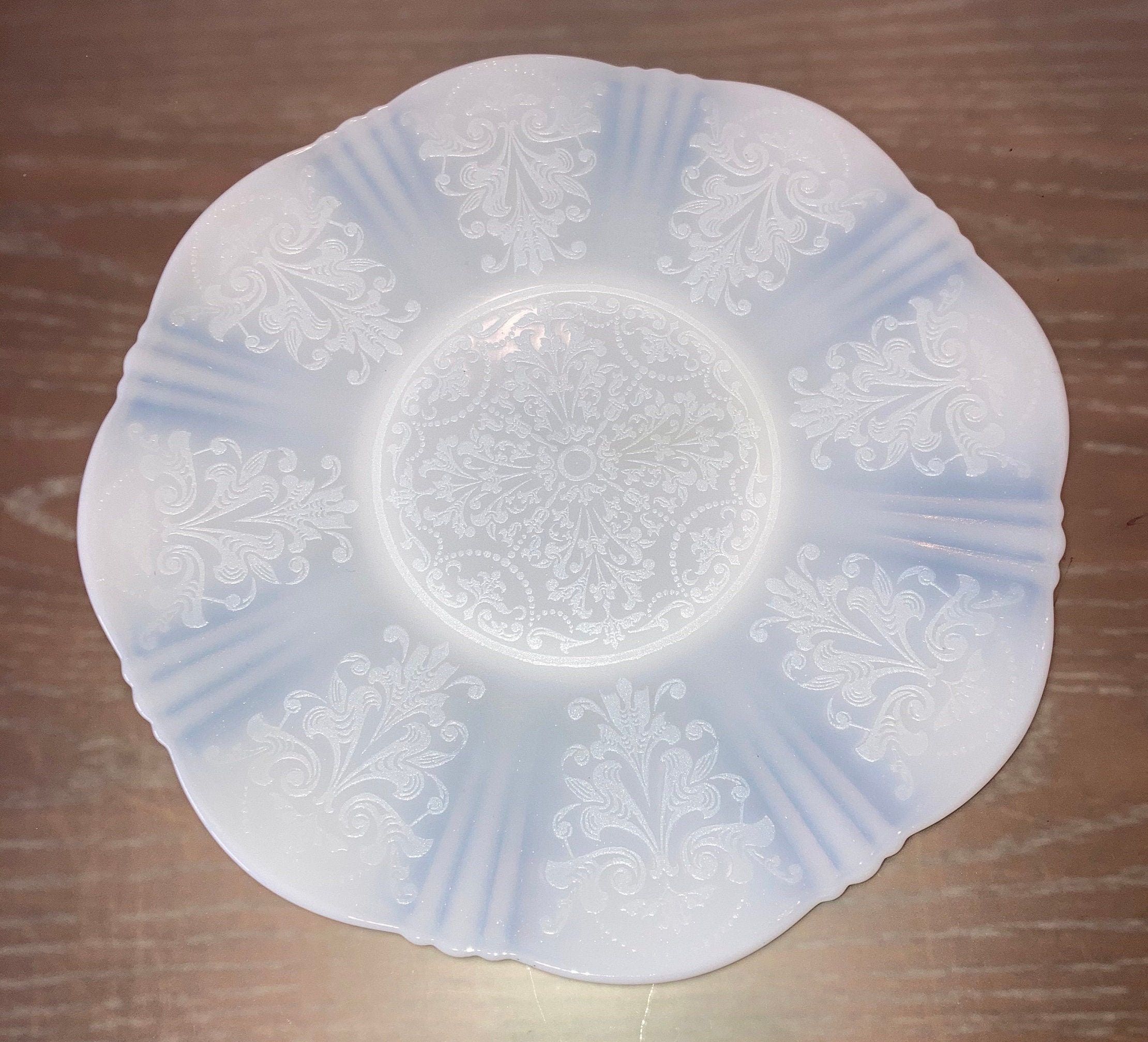 Vintage American Sweetheart Serving Platter Opalescent White Etsy