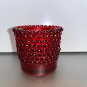Fenton Red Hobnail Toothpick Holder, Vintage Hobnail Ruby Red glass Toothpick, Mini Red Hobnail Votive, Mint