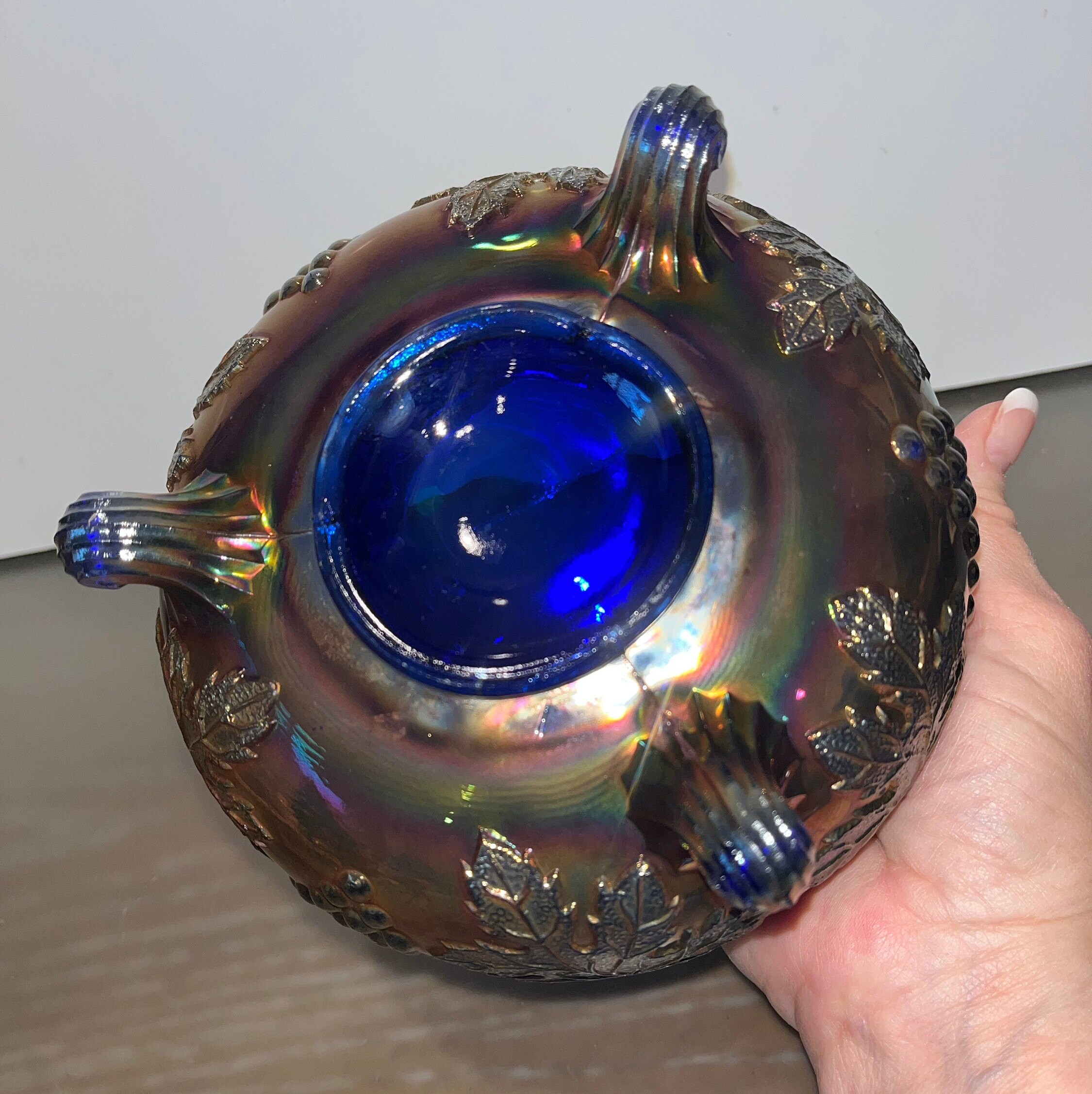 ヴィンテージ フェントン カーニバル グラス グレープ＆ケーブル