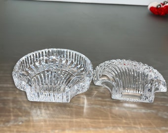 Waterford Scallop Trinket Box, Waterford Crystal Shell Lidded Box, Waterford Crystal Scallop Vanity Box, Waterford Scallop Shell, Mint