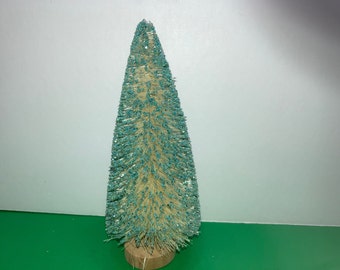 Natürliche Flaschenbürste Baum, natürliche Flaschenbürste Teal Green Glitter Baum, Vintage Teal Glitter Weihnachtsflaschenbürste 6 "Baum, Weihnachtsdekor