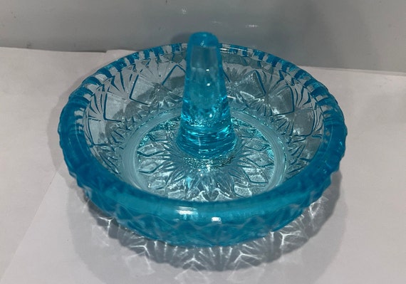Vintage Fenton Turquoise Blue Ring Dish, Aqua Blu… - image 2