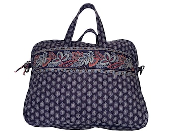 Aktetas Vera Bradley Dark Paisley, Vera Bradley Marine-computertas, blauw Paisley, 17 x 13 x 6 inch, Vera Bradley-handvatorganizer