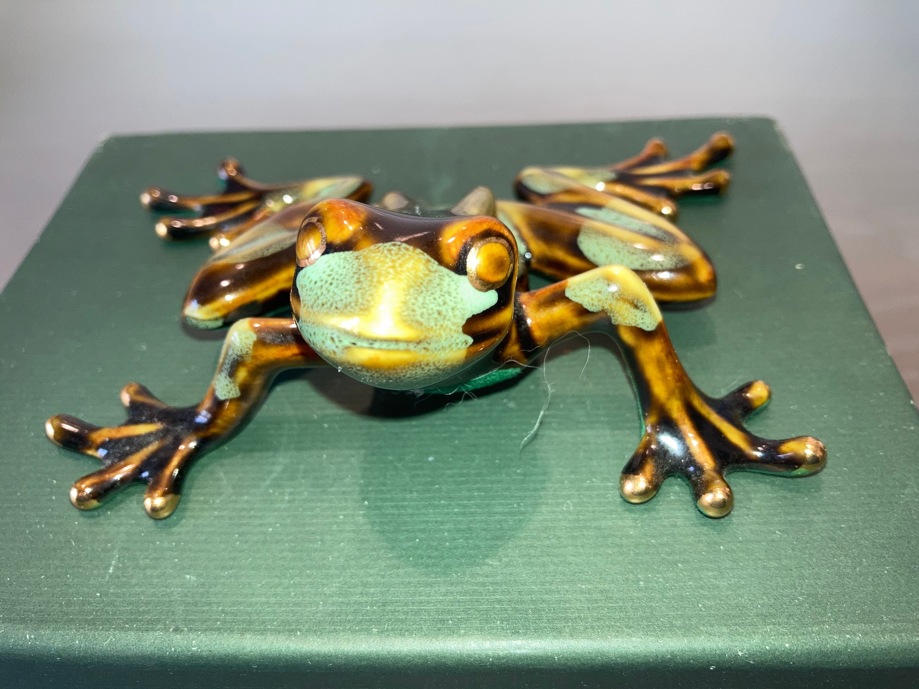 Vintage Ceramic Tree Frog Green Frog Figure in Gift Box Etsy