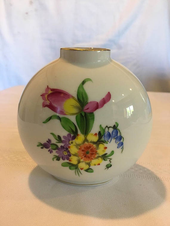 Vintage Herend Printemp Floral Pattern Printemps Vase Rare Etsy