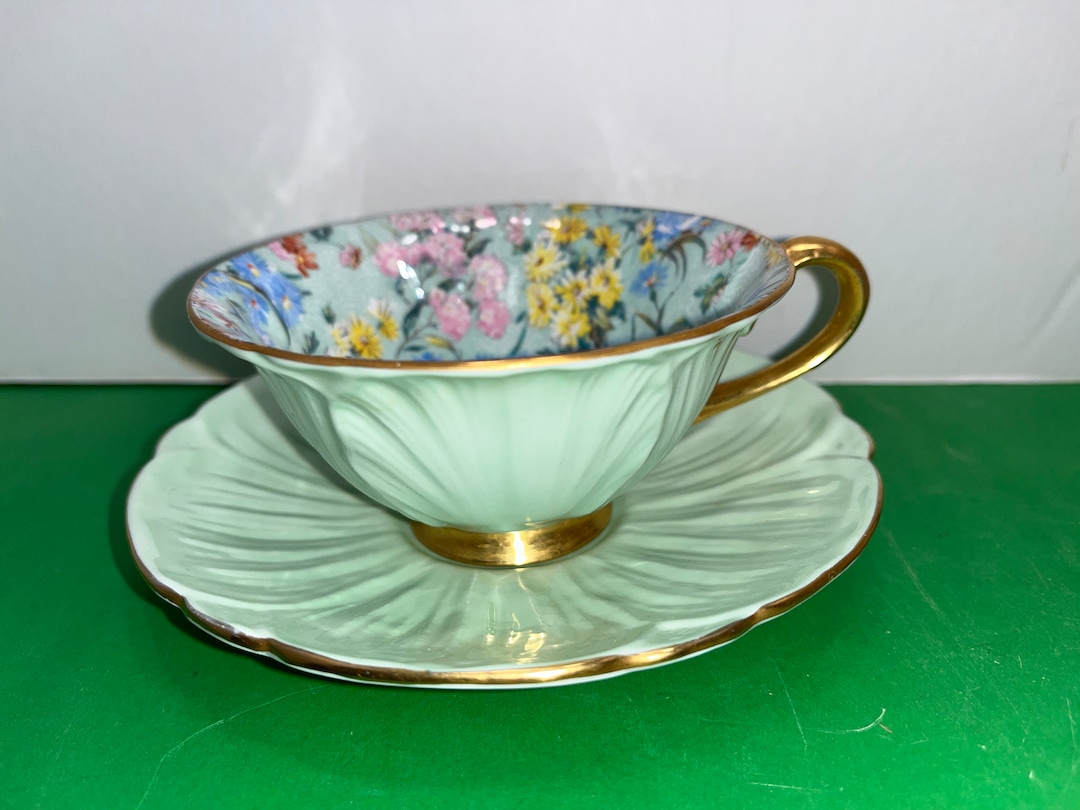 Vintage Shelley Oleander Melody Chintz Tea Cup, Vintage Shelley Chintz