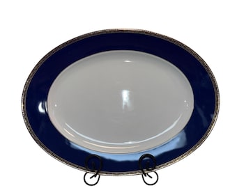 Bandeja Rosenthal Classic Aida de 15" vintage, bandeja ovalada Rosenthal color oro cobalto, bandeja de servir de porcelana Rosenthal de 15", color menta.