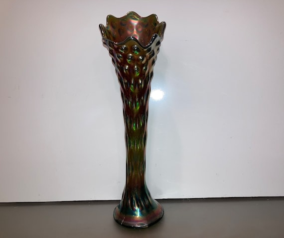 Vintage Fenton Carnival Glass Vase, Fenton Rustic Variant