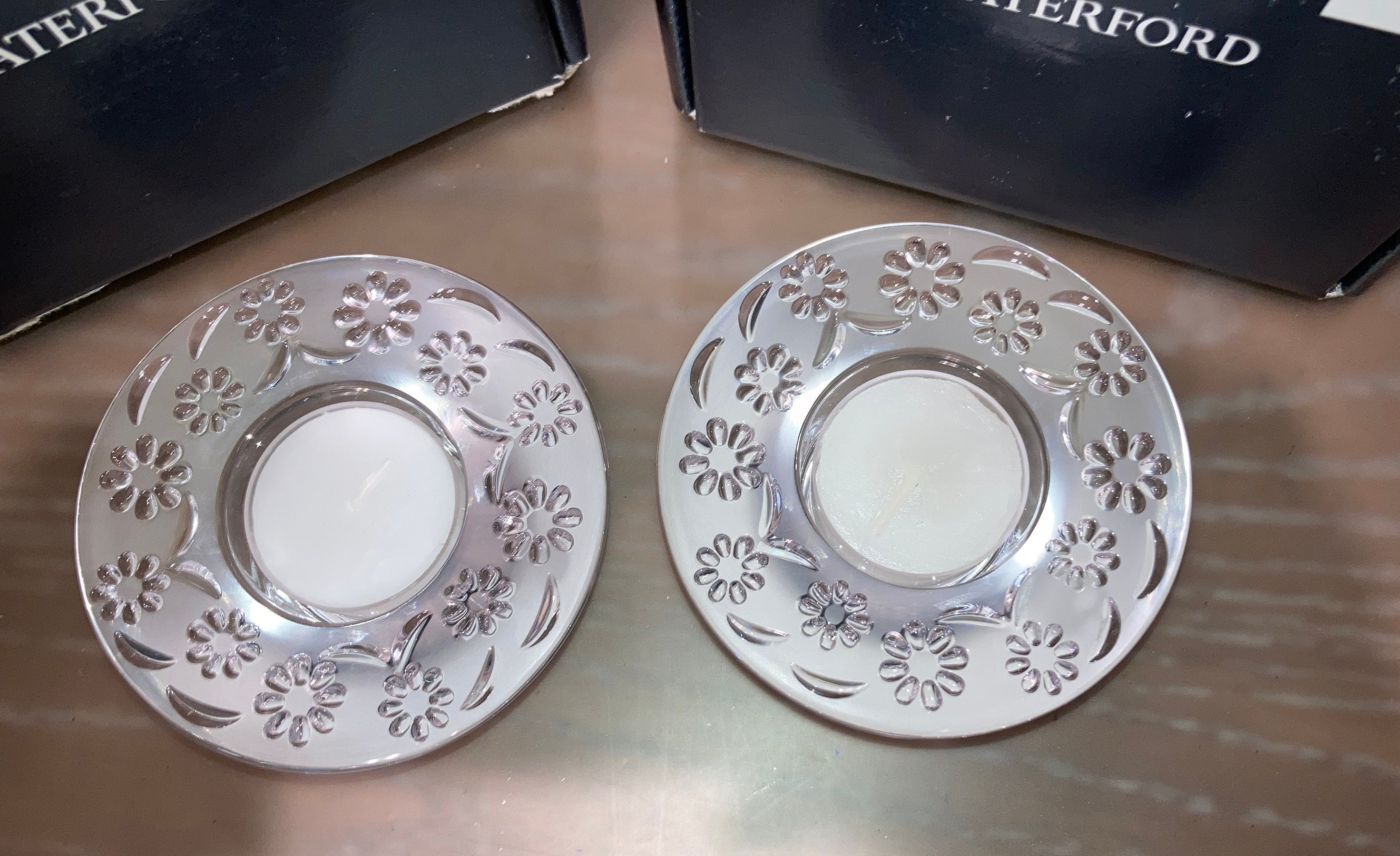 Pair of Waterford Votive Candle Holders Waterford Crystal Etsy