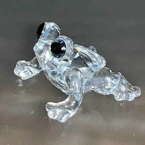 Swarovski Crystal Baby Frog, Swarovski Wonders of the Lake, Swarovski 7642 000 002, Swarovski Mini Frog Figure, Mint