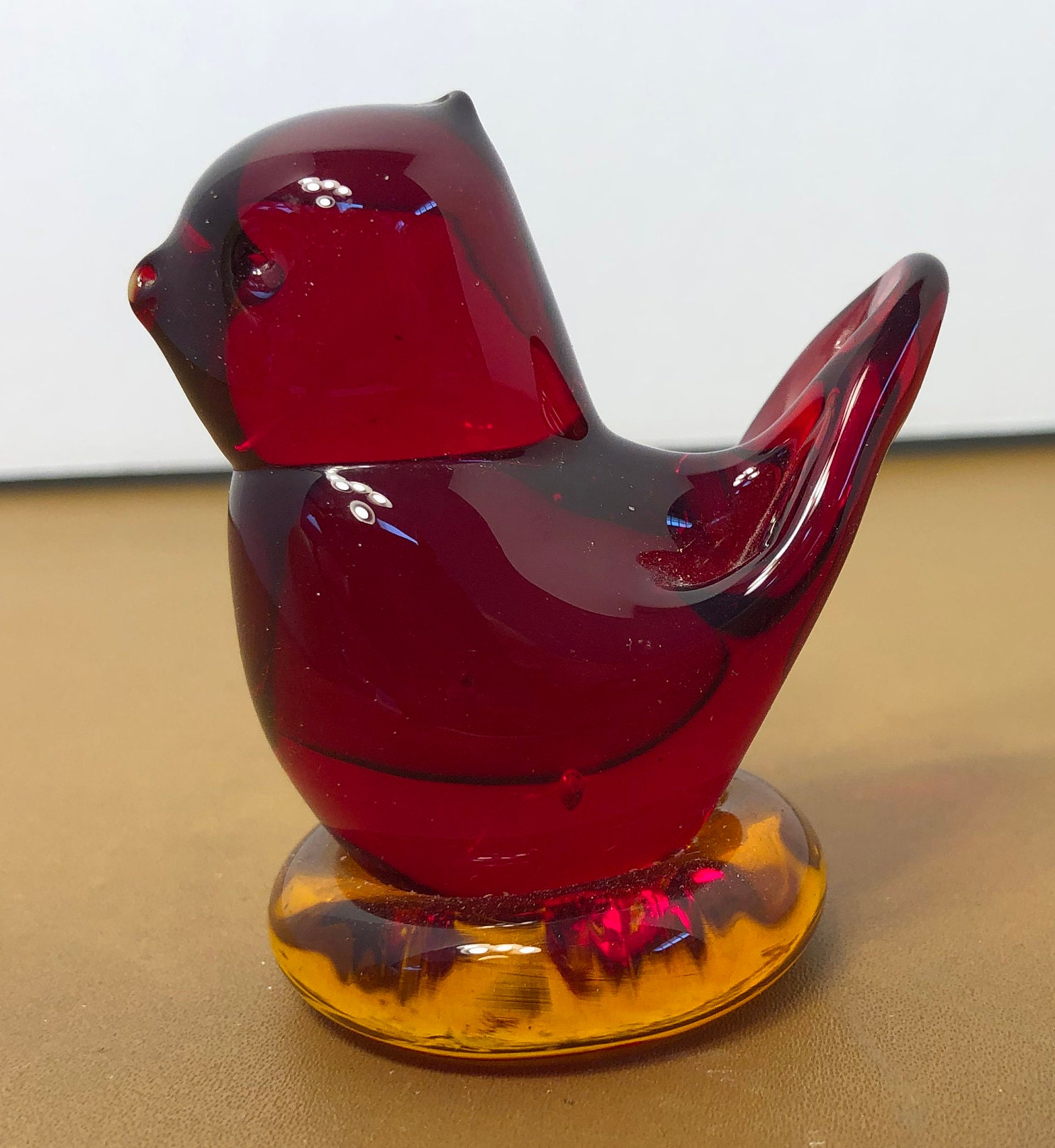 6ct. Red Glass Cardinal Bird Ornaments