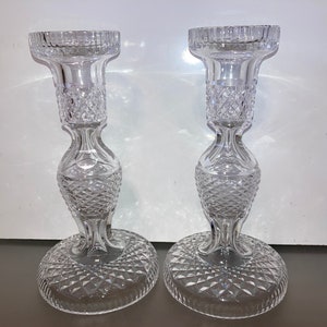 Pair of Waterford Alana Hollow Candlesticks, Vintage Waterford 7 1/2&quot; Tall Candle Holder, Waterford Crystal Alana Candlestick, Mint