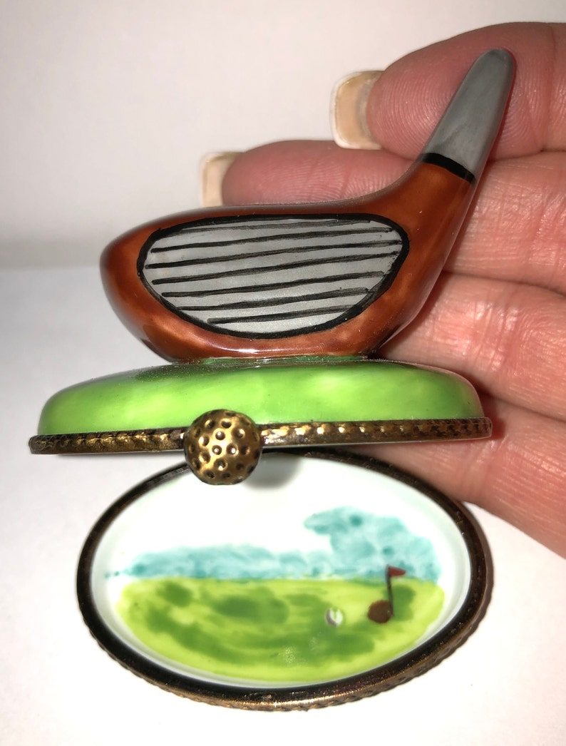 Limoges Golf Trinket Box Peint Main Golf Driver Trinket Box Etsy