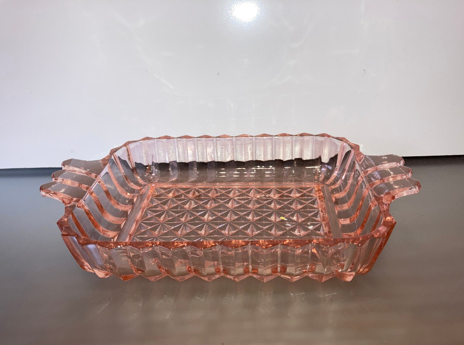 Vintage Pink Depression Glass Tray Small Beautiful Soft Pink Etsy
