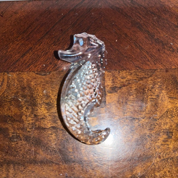 Waterford Crystal Seahorse Pin, Waterford Seahorse Brooch, Waterford Seahorse Pin Brooch, Miniature 2" Waterford Seahorse Pin, Mint