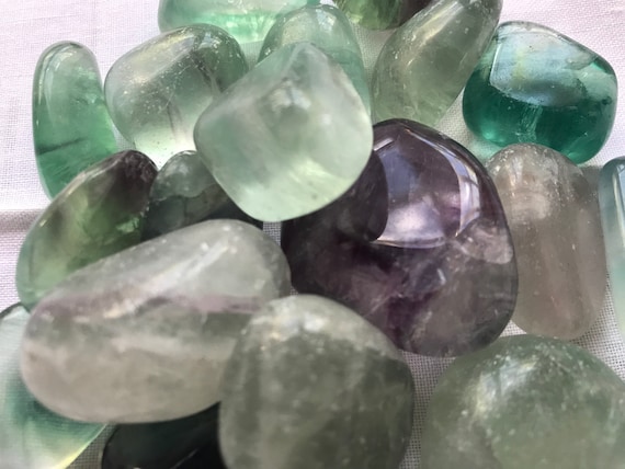 Fluorite Gem Stones, Tumbled Fluorite Rocks, Fluorite Crystals, Loose Gem Stones Fluorite, Natural Stones Fluorite Large 8.9 oz