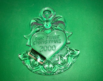 Waterford Marquis Crystal Our First Christmas Ornament, Waterford 2000 First Christmas Ornament, Waterford Marquis Ornament 2000