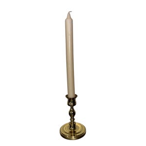 Vintage Baldwin Brass Candlestick, Baldwin Solid Brass Candlestick, Felt Lined Brass Candlestick, 5&quot; Baldwin Candlestick with Taper Candle