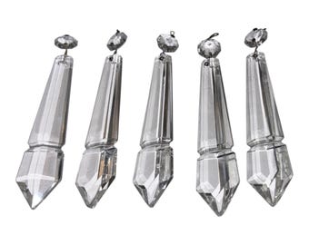 5 Vintage-Facettenprismen (5 Zoll), flache Speerprismen mit Facettenschliff, Prismen einzeln (4 Zoll), gekerbte Speerprismen, 5/8-Zoll-Achteckprismen, Mantelglanzprismen, flache gekerbte Speerprismen