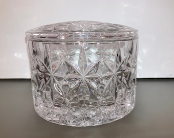 Vintage Waterford Balmoral Lidded Box, Waterford Round Vanity Box, Signed Waterford Trinket Box, Waterford 4 1/2" Box, Mint