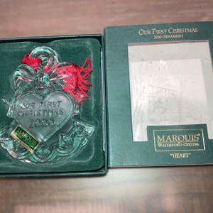 Waterford Marquis Crystal Our First Christmas Ornament, Waterford 2000 First Christmas Ornament, Waterford Marquis Ornament 2000, in box
