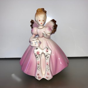 Josef Originals Birthday 11 Dress, Vintage Porcelain Josef Angel 11th Year Girl, Joseph Lavender Dress, Josef Doll Year, Josef Angels, Mint