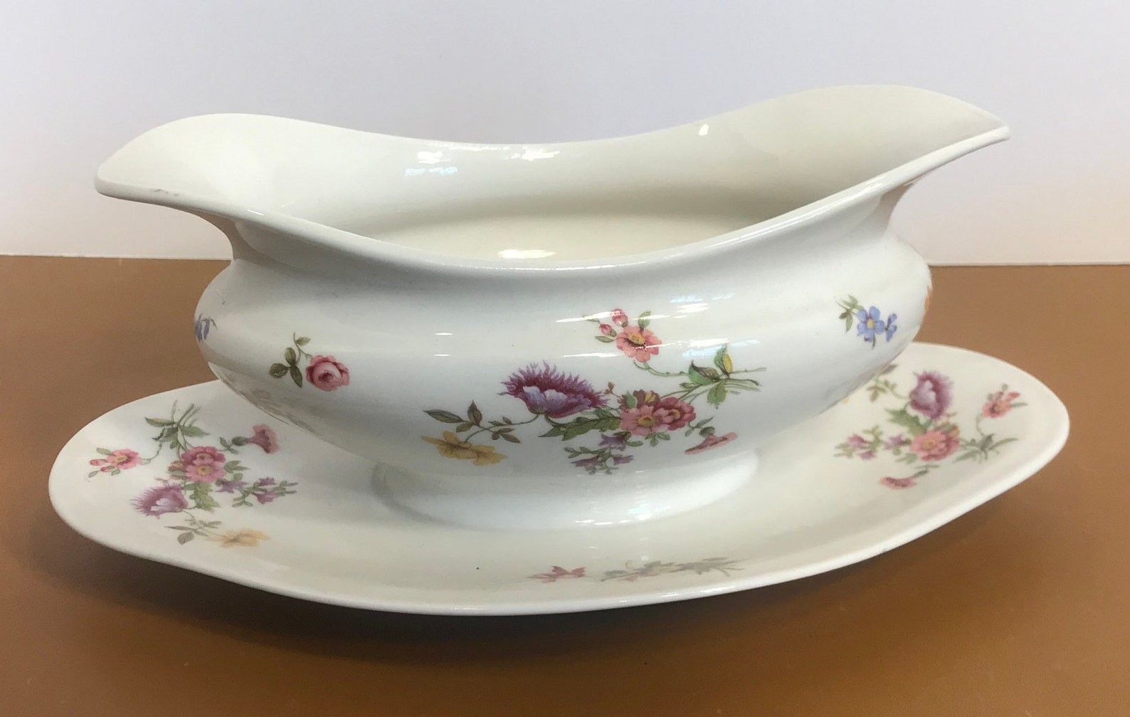 Vintage Bernardaud Limoges Gravy Boat With Attached Saucer Etsy