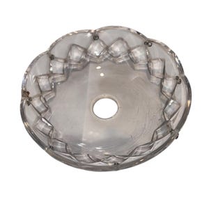 Antique Candle Drip Protector, Vintage Glass Bobeche, Vintage Candle Protector, 4 7/8" Chandelier Bobeche Cup, 8 Pin Diamond Candle Cup