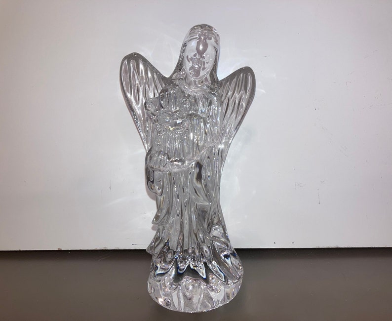 Vintage Waterford Nativity Angel Harp, Signed Waterford Crystal Angel ...