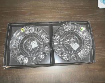 2 Waterford Millennium 8" Plate, Waterford Millennium 5 Wishes Plate, Millennium Accent Plate, Waterford 105843, Signed D Boyce 1999, in Box