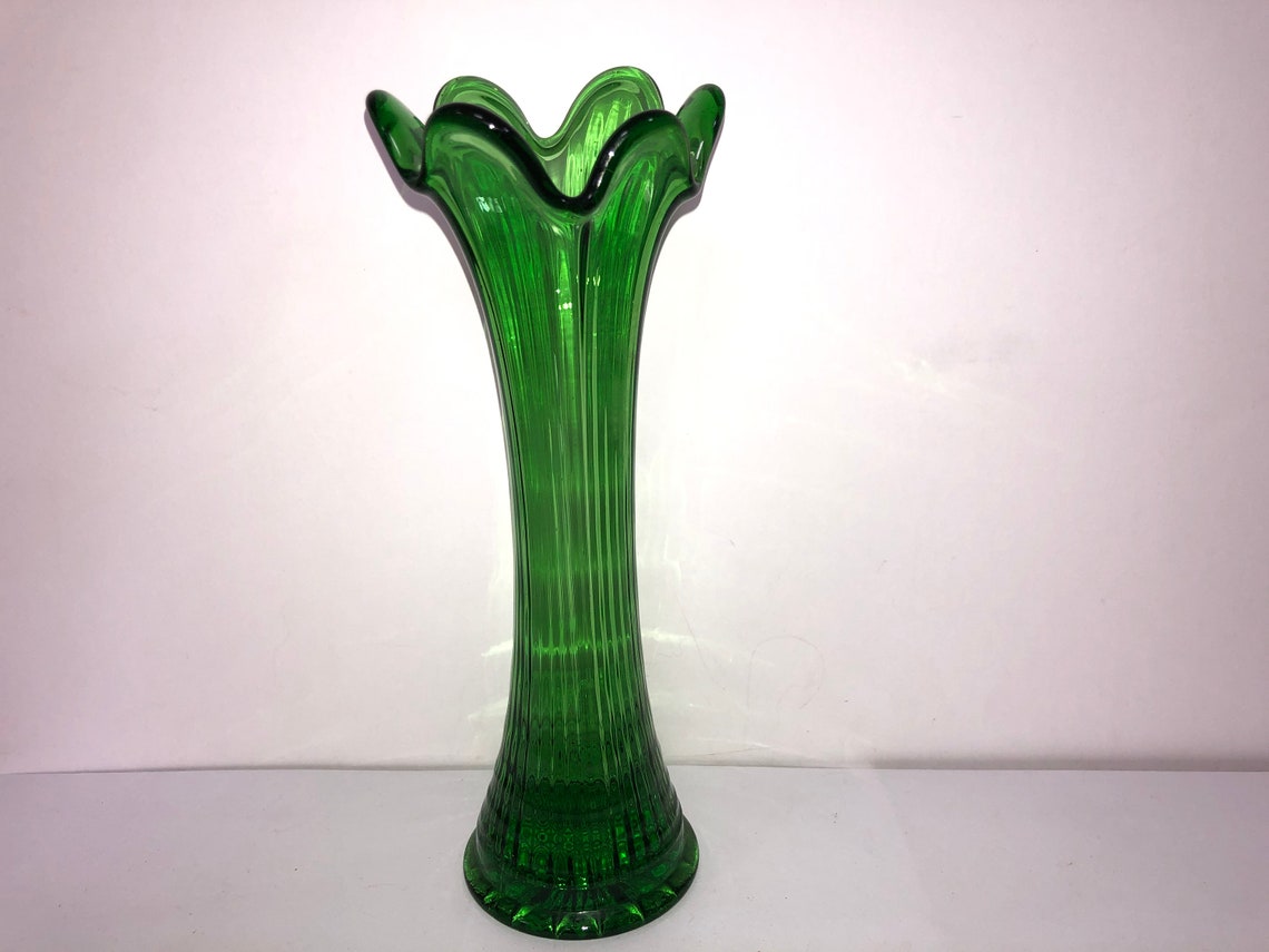 Vintage Northwood Fine Ribbed Green Vase Northwood Fine Rib | Etsy