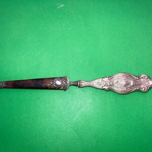 Antique Art Nouveau Sterling Nail File, Sterling Nail File leather Sheath, Sterling Silver Nail File, Elegant Nail File in Leather Cover
