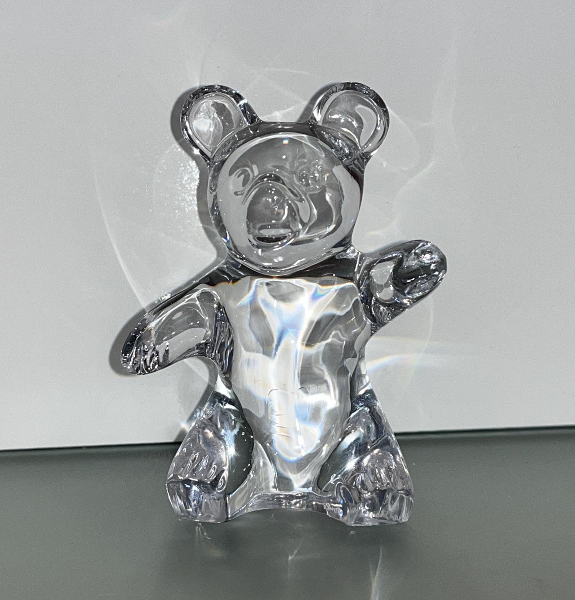 Daum France ドーム　クリスタル　フィギュリン　クリスタル置物　熊置物 Vintage Daum France Crystal Glass Teddy Bear Paperweight