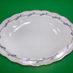 Antique Limoges Cornflower Large Platter, Haviland Limoges Blue Flower Oval Platter, Floral Oval 17&quot; Serving Plate, Limoges Lanternier