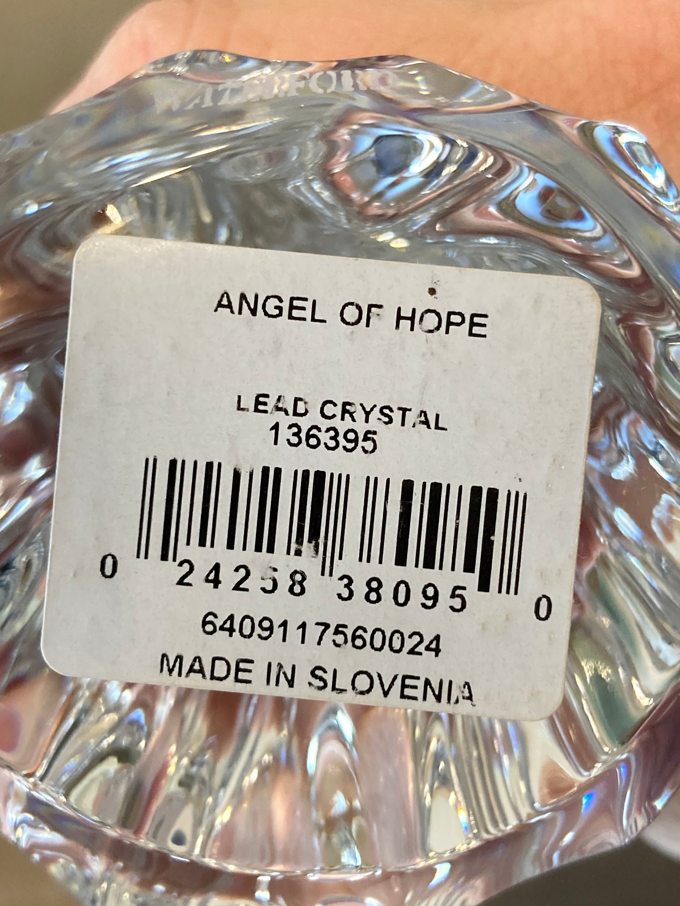 Waterford Crystal Angel of Hope, Signed Waterford Angel Figure  Waterford Crystal Spirituality Angel Of Hope Figurine NEW IN BOX main image 2