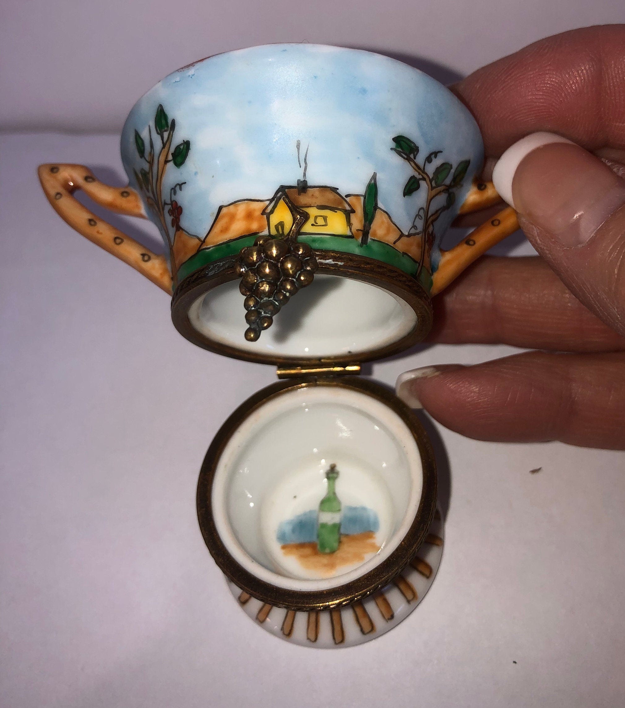 Limoges Champagne Box Peint Main Champagne Bucket Trinket Etsy