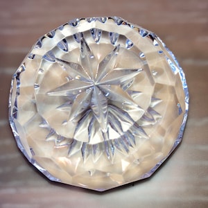Waterford Cut Crystal Paperweight, Waterford Crystal Paper Weight, Waterford Round Paperweight, Clear Crystal Faceted Paper Weight, Mint
