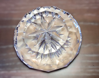 Waterford Cut Crystal Paperweight, Waterford Crystal Paper Weight, Waterford Round Paperweight, Clear Crystal Faceted Paper Weight, Mint