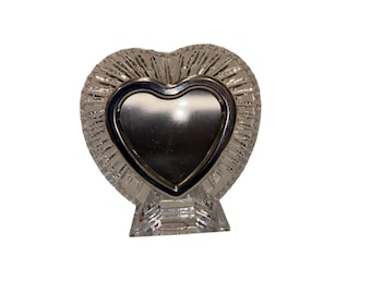 Waterford Silver Plate Heart Frame, Signed Waterford Heart Shaped Photo Frame, Waterford 4 1/2" Heart, Mint
