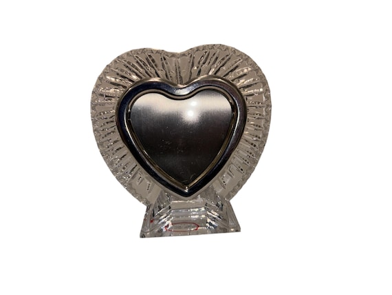 Waterford Silver Plate Heart Frame, Signed Waterford Heart Shaped Photo Frame, Waterford 4 1/2" Heart, Mint