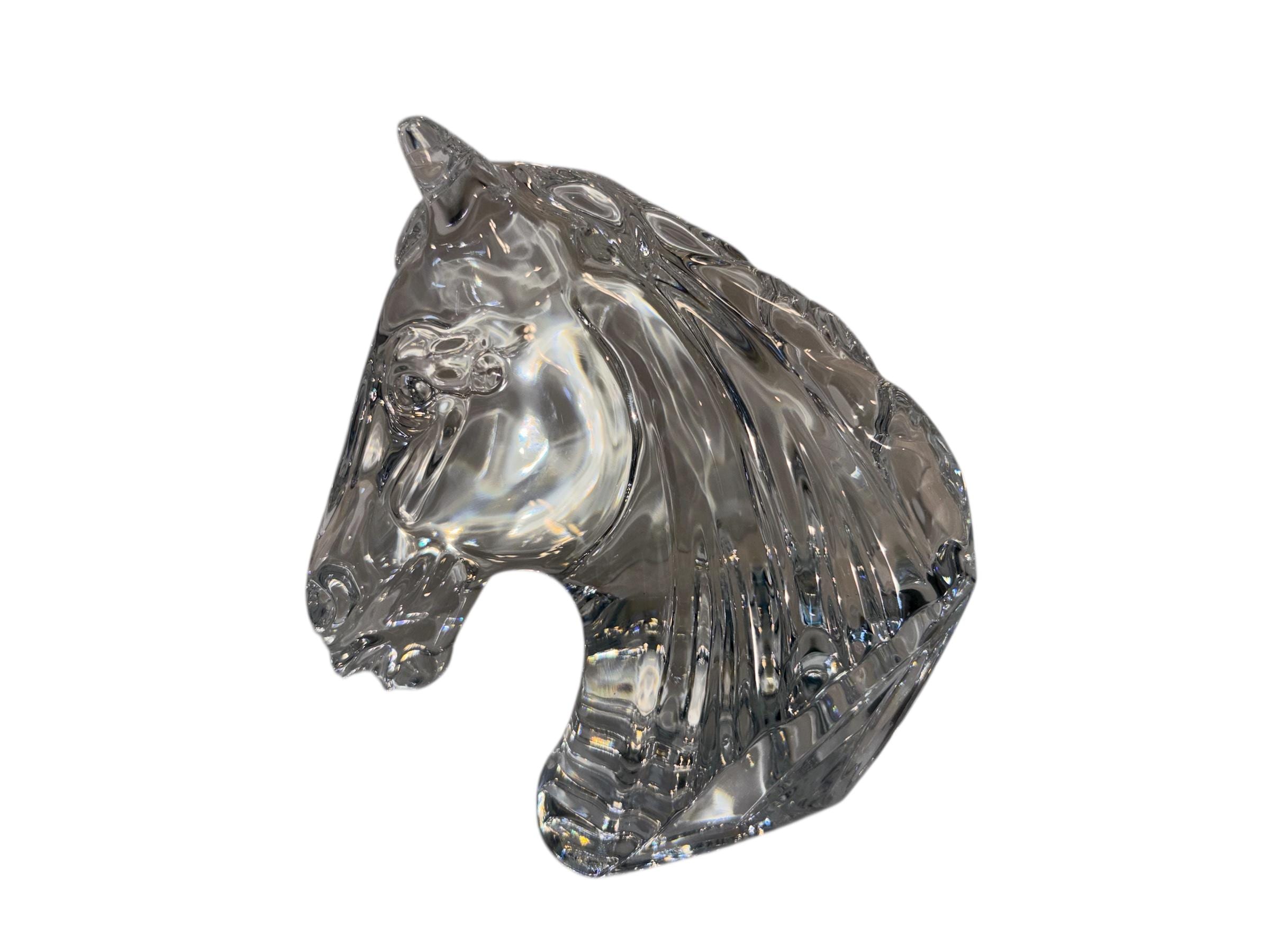 Waterford Crystal Horse Head, Waterford Horse Sculpture, Waterford