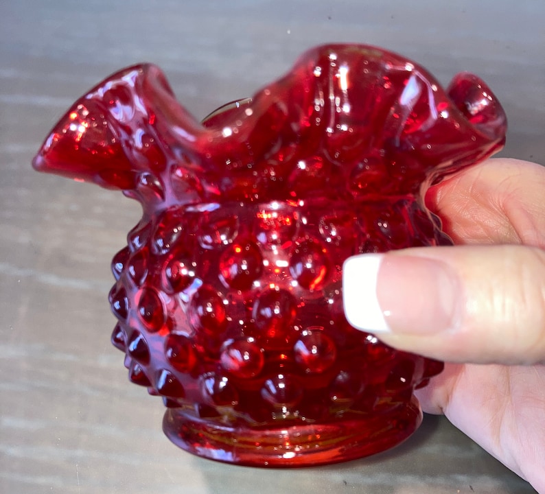 Fenton Orange Art Glass Hobnail Vase Vintage Fenton Orange Etsy